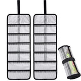 Small Roll Up Storage Bag, 6 Pockets Roll Up Tool Kit, Suitable for Mechanics, Kitchen Storage, Art Sketching, Travelling, （black 2pcs ）