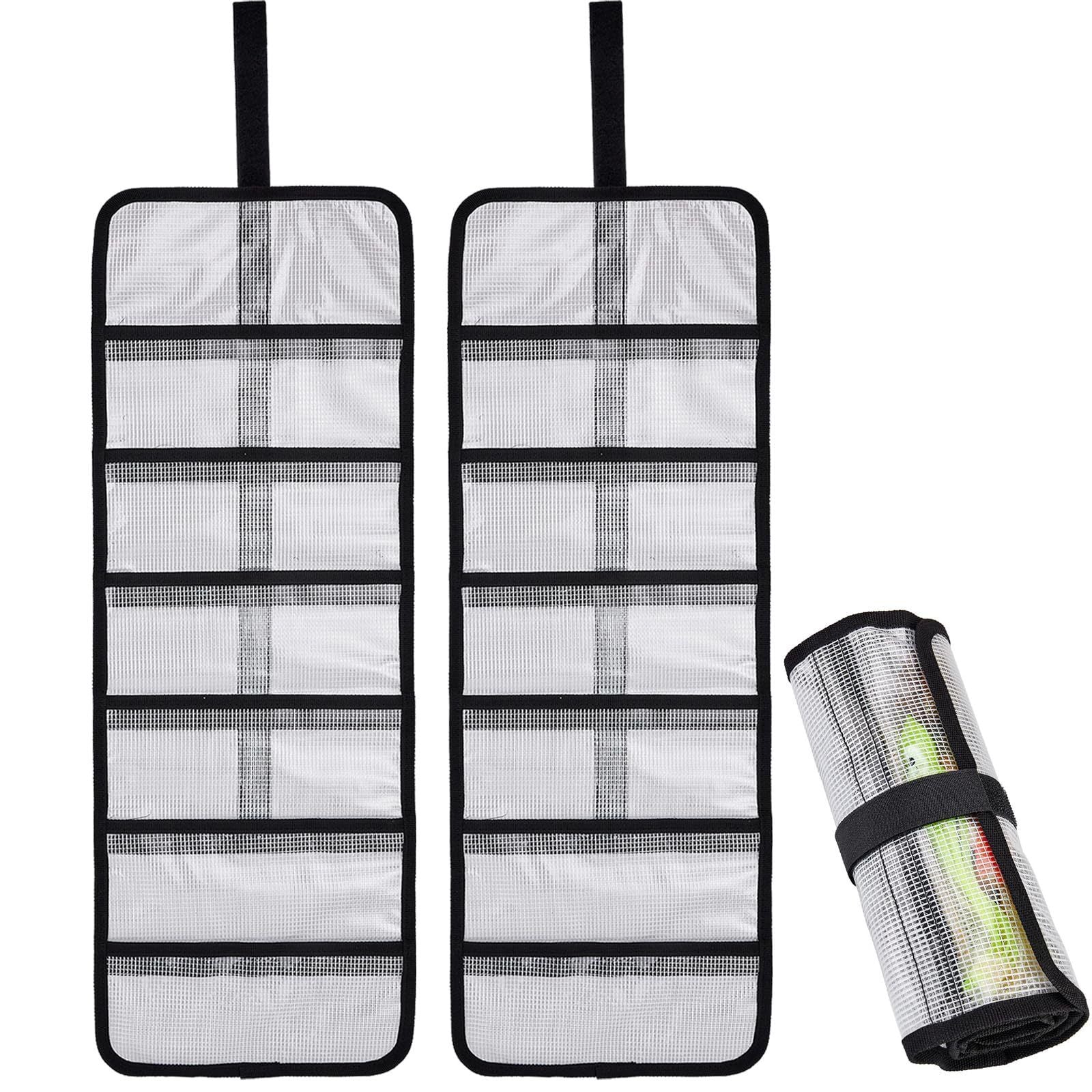 Small Roll Up Storage Bag, 6 Pockets Roll Up Tool Kit, Suitable for Mechanics, Kitchen Storage, Art Sketching, Travelling, （black 2pcs ）