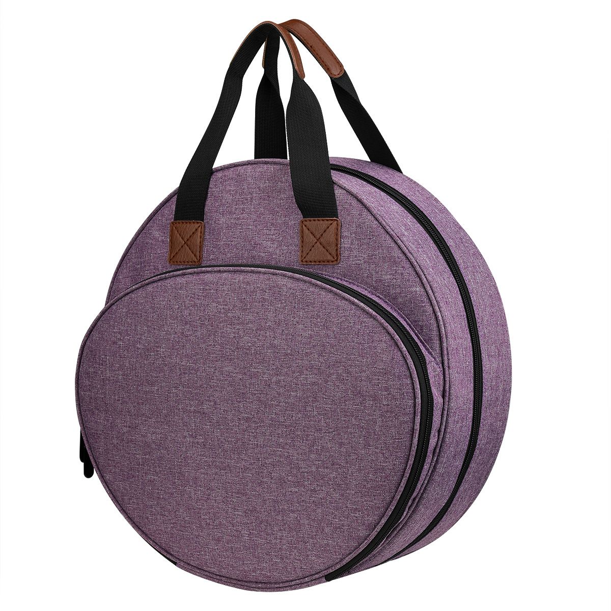 Cross Stitch Storage Bag Purple,Embroidery Projects Bag,Sewing Crafts Storage Tote Bag,Knitting Bags with Zipper Pockets Organiser for Embroidery Hoops(Purple)