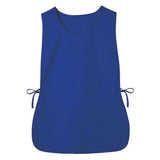 Blue Apron with Pockets, Polyester Work Apron Adjustable Side Ties Smock Hair Stylist Aprons for Woman Man Kitchen Cooking Art Painting Housekeeping