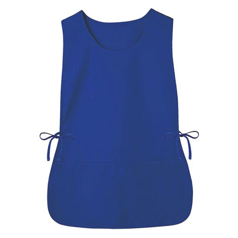 Blue Apron with Pockets, Polyester Work Apron Adjustable Side Ties Smock Hair Stylist Aprons for Woman Man Kitchen Cooking Art Painting Housekeeping