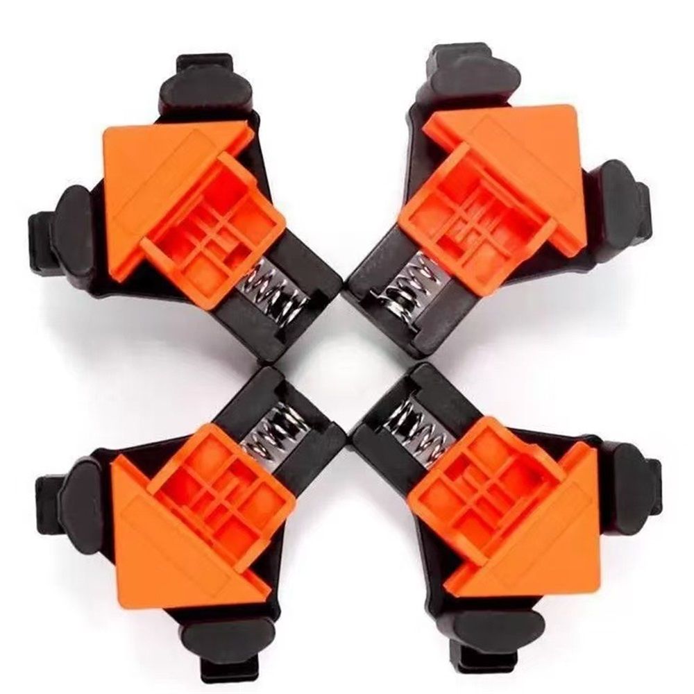 Corner Clamp for Woodworking, 90 Degree Right Angle Clamp, Wood Clamps, 4Pcs Adjustable Spring Loaded Woodworking Clamp, Gifts for Dad, Birthday Gifts for Men, Photo Framing, Orange