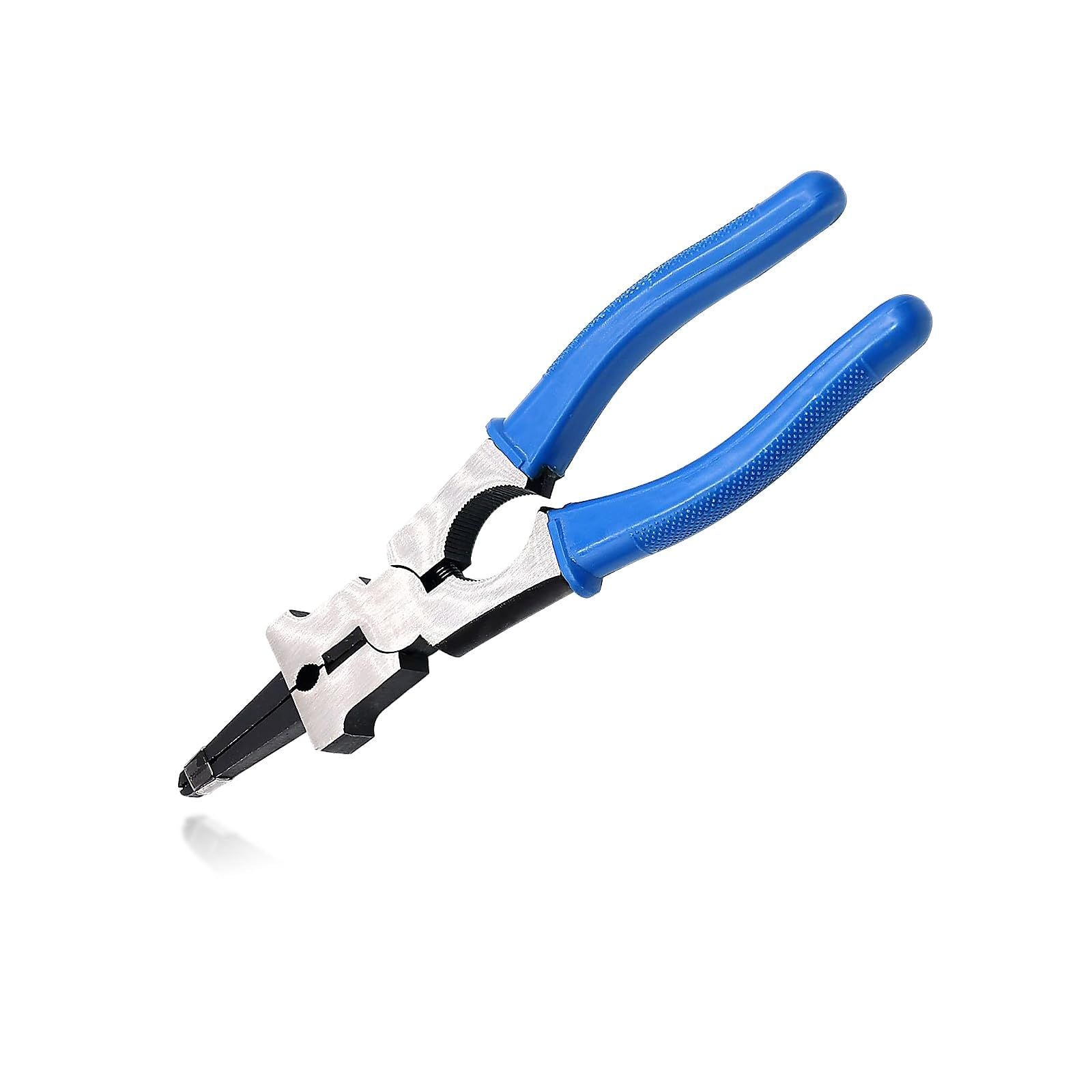 Professional Multi-Functional 8" Anti-Rust Welding Pliers - Reliable and Durable, Non-slip Wire Cutting Pliers for Scraping Spatter Gripping Drawing Wire, Car Accessories (Blue)
