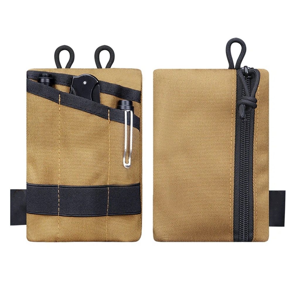 Pouch for Men,  Multitool Pocket Pouch Hold Your Flashlight/Pocket Knife, Pen, Notebook Key accessory kit（khaki）