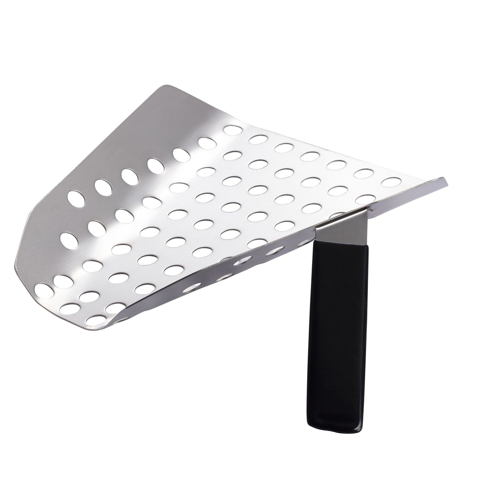 Popcorn Speed Scoop -Stainless Steel Food Grade Filter Spoon with Holes, Removes Unpopped Kernels, Ergonomic Single Handle French Fry Scoop for Kitchen,