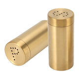 2Pcs Salt and Shakers Set,  Stainless Steel Salt and Dispenser Gold Jar Rustproof Seasoning Bottle Easy Filling Salt and Shakers for Modern Home Kitchen（golden）