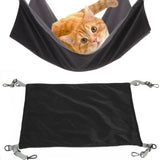 Cat Hammock for Cage - Hanging Washable Soft Outdoor Mat, Waterproof Cooling Bed for Large Kittens 16.5*22 in (Black)