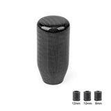 racing Carbon Fiber Shift Knob Long Modified Carbon Fiber Stand Head Gear Shift Knobs for Most Automobile with 3 Adapters (Carbon Fibers-Long, Black)