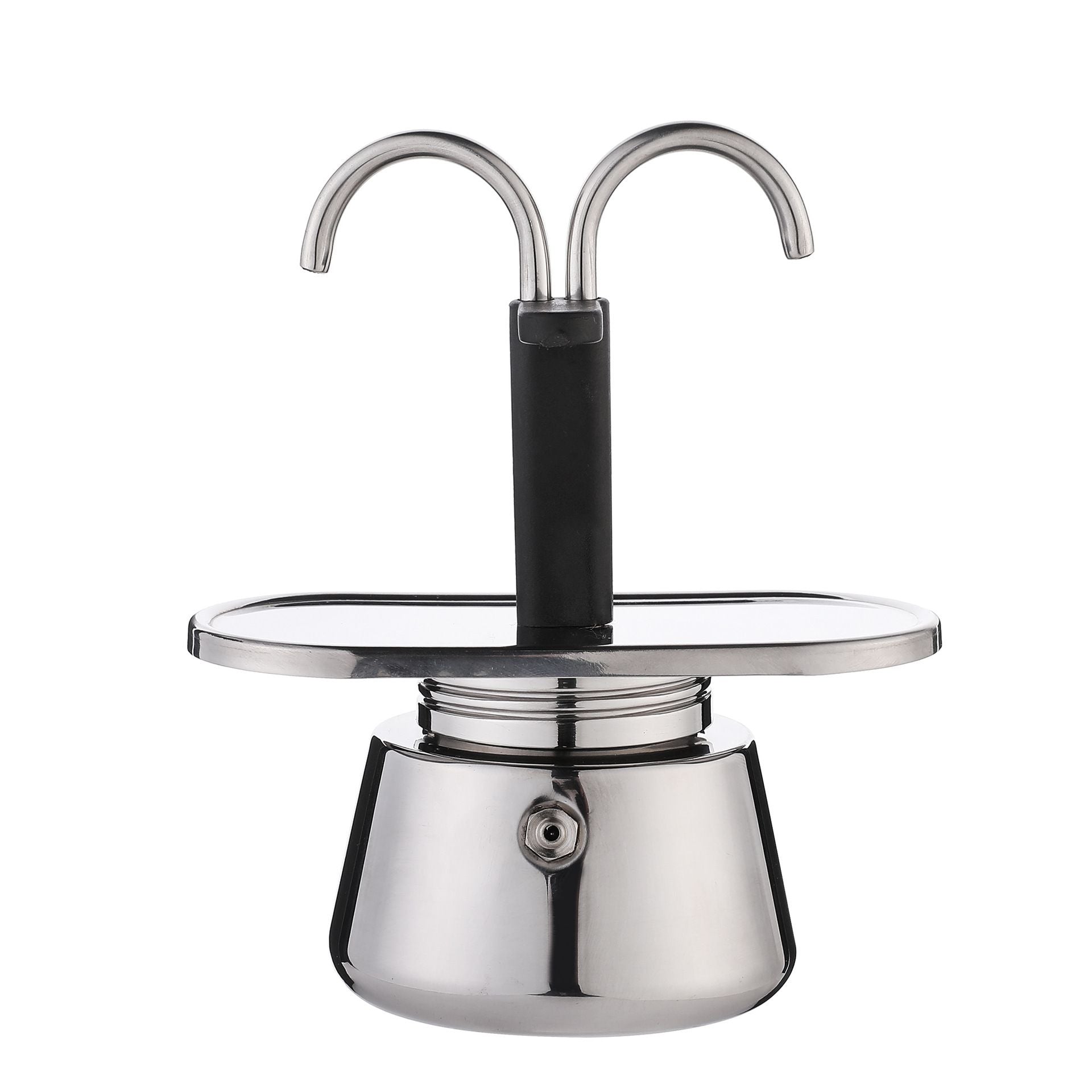 Double Spout 2 Cup Coffee Maker - Stainless Steel Espresso Maker - Italian Coffee Machine for Espresso, Cappuccino, and Mocha - Portable Brew Pot for Home or Camping