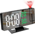 Digital Projection Alarm Clock with Temperature and Humidity Display, white LED Display，The Projection That can be Turned.