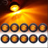 (Pack of 50 ）Mini Round Amber LED Side Marker Turn Signal Light Clearance Lamp for Truck Trailer Marine Waterproof 12V DC