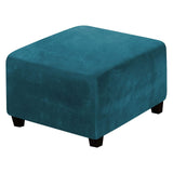 Velvet sofa cover, extendable footstool cover, detachable footstool sofa cover, folding storage stool furniture protective cover (dark blue)