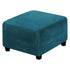 Velvet sofa cover, extendable footstool cover, detachable footstool sofa cover, folding storage stool furniture protective cover (dark blue)
