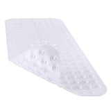 Bath Tub Mat Non Slip, 53*53cm Long Shower Mat, Machine Washable Bathmat with Drain Holes and Suction Cups, Soft on Feet, Bathroom Essentials, translucent white