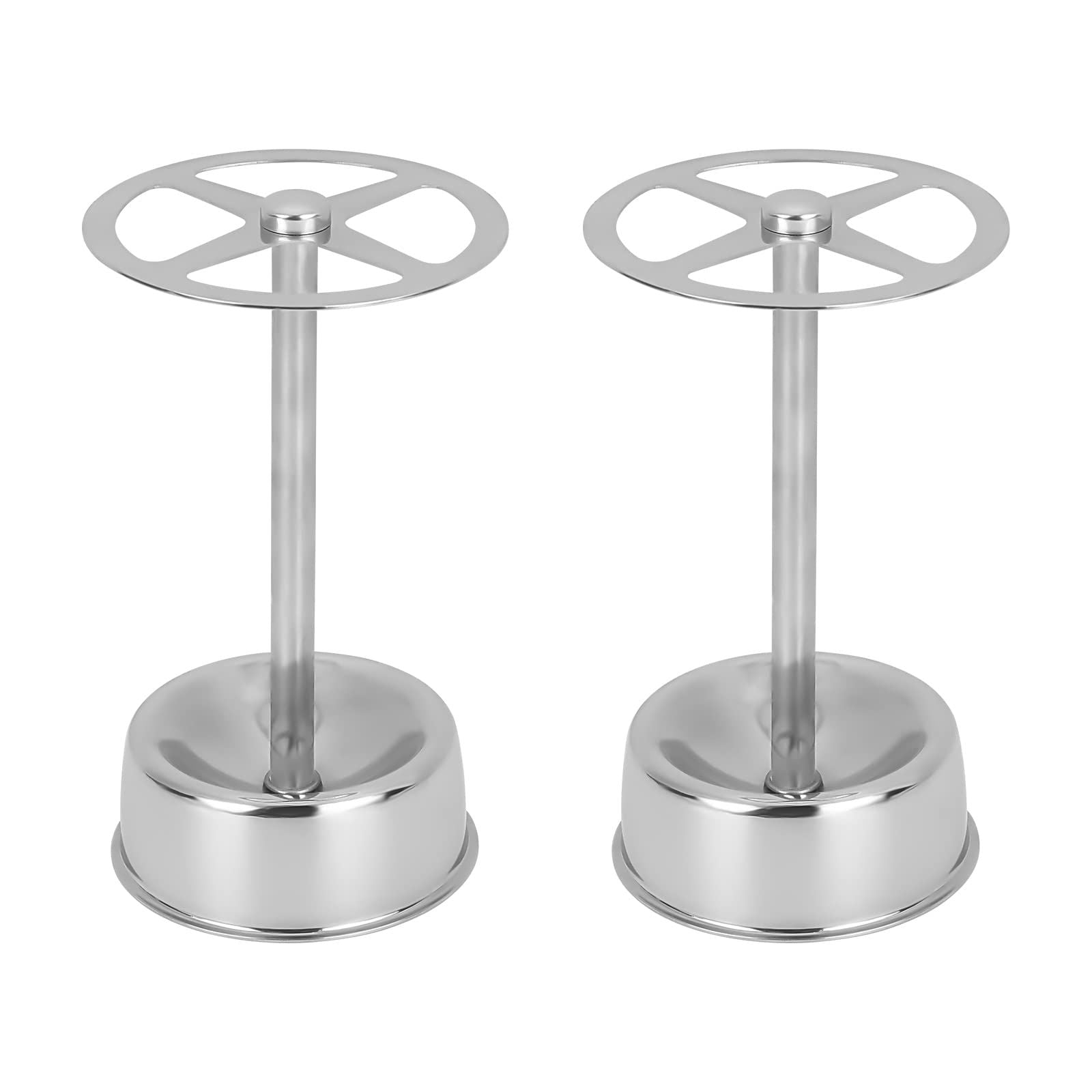 2pcs Stainless Steel Toothbrush Holder Stand with 4 Slots Multi-Purpose Metal Storage Organizer for Home Office Bathroom Vanity Countertop