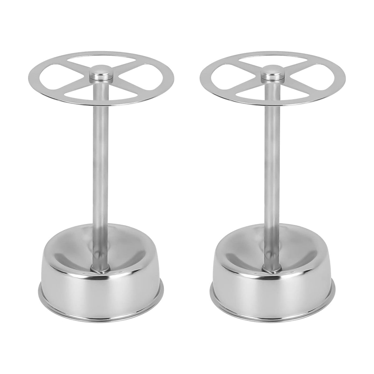 2pcs Stainless Steel Toothbrush Holder Stand with 4 Slots Multi-Purpose Metal Storage Organizer for Home Office Bathroom Vanity Countertop