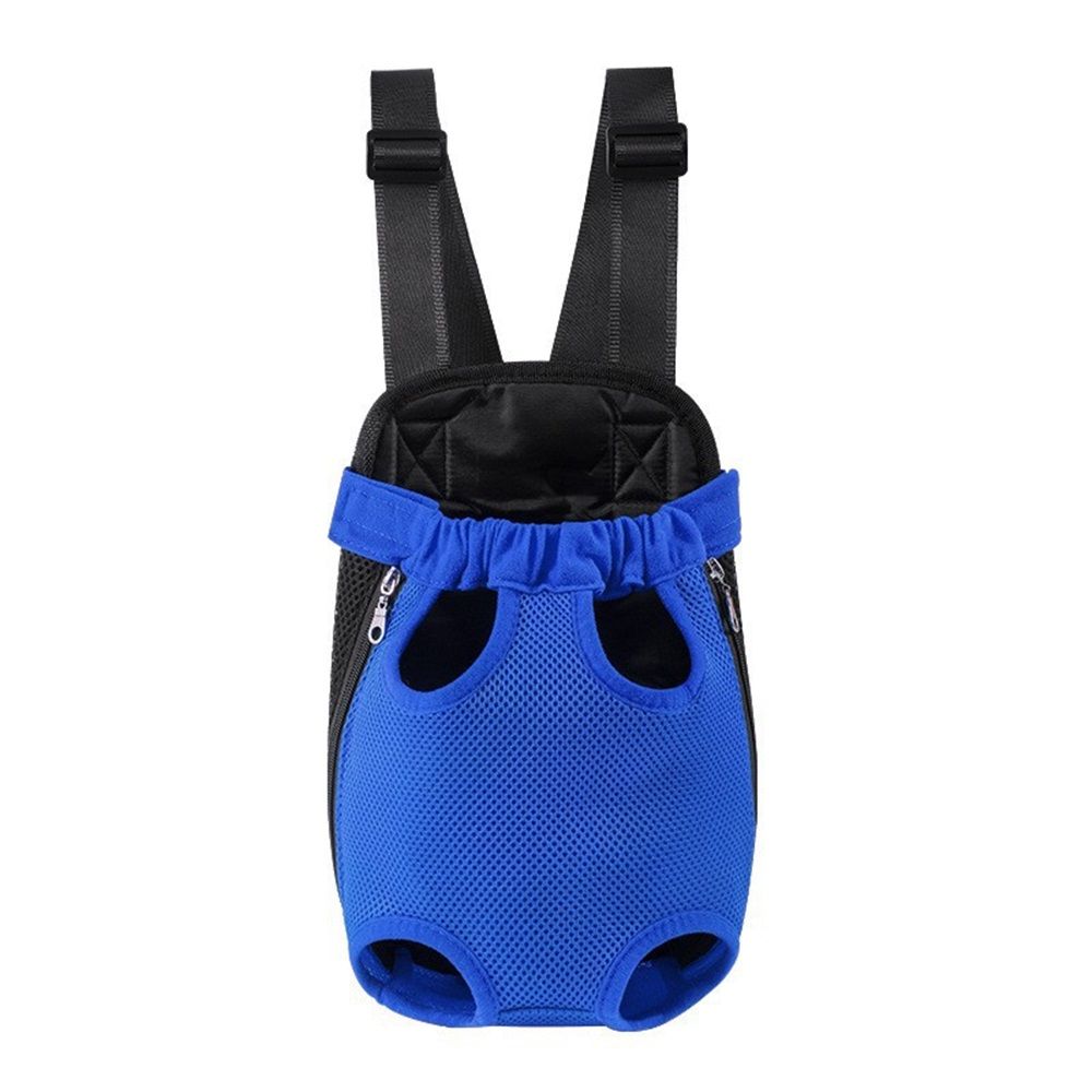Pet Dog Carrier Backpack, Portable Breathable Mesh Chest Carrier, Polyester Woven Double Shoulder Pet Bag for Outdoor Adventures  (Blue, S)