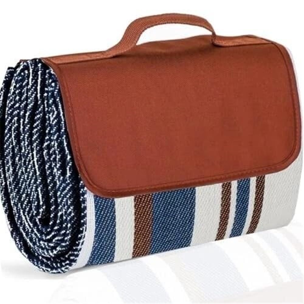 Blue Extra Large Picnic Blanket  Waterproof Outdoor Mat Soft  Foldable with Carry Strap Lightweight Compact for Beach Camping Hiking Travel Family Use（1.5*1.5m）