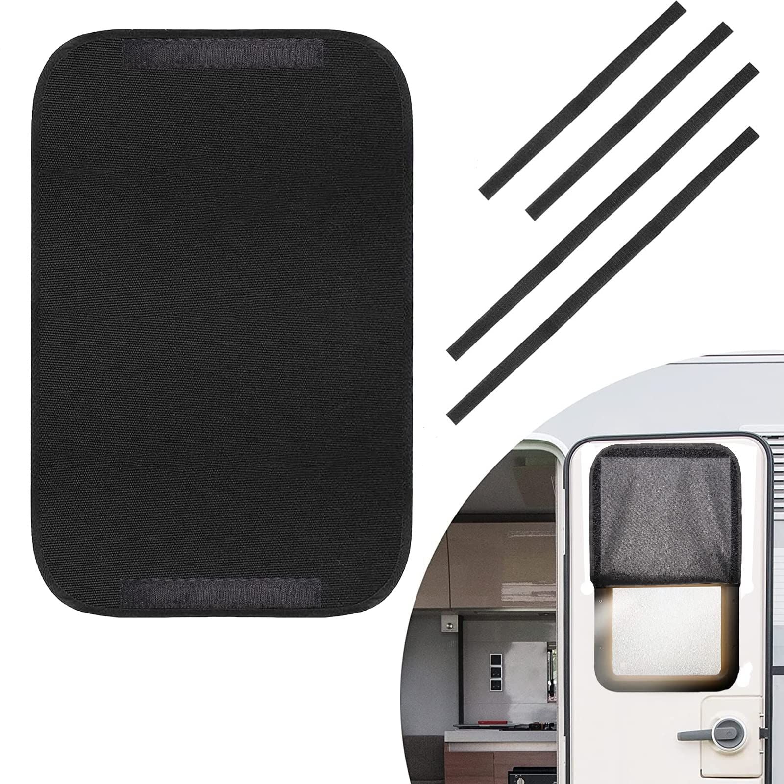 Door Window Shade Cover, RV Door Window Shade Cover,Sun Blackout Fabric for Camper Privacy Entrance