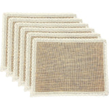 Placemats and Lace Jute Rustic Farmhouse Table Mats Table Decor & One of Life's Little Home Luxuries for Special Occasions, Parties, Weddings, BBQ's, Holidays (Set of 6)