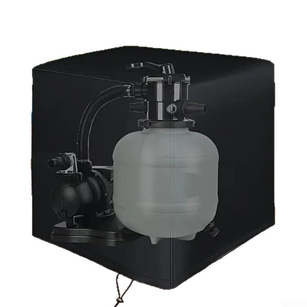 Sand Pool Filter Cover for Sand Filter Pump, Waterproof Pool Pump Cover Above Ground for most 13-16in Pool Filters, Black-25x24x28 inch