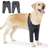 Dog Recovery Suit for Front Legs, Dog Recovery Sleeves After Surgery with Elastic Band, Soft Protective Elbow Braces for Medium Large Dogs, Cone Collar Alternative to Stop Licking Leg Wounds,gray,XL
