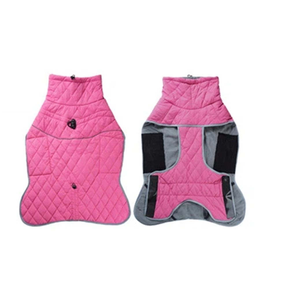 Winter Coat - Waterproof & Windproof Dog Puffer Jacket for Small to Large Dogs - Cold Weather Coat with Built-in Reflective Turtleneck & Adjustable Harness rose pink S