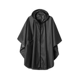 Waterproof Rain Poncho Lightweight Reusable Hiking Hooded Coat Jacket for Outdoor Activities（black）
