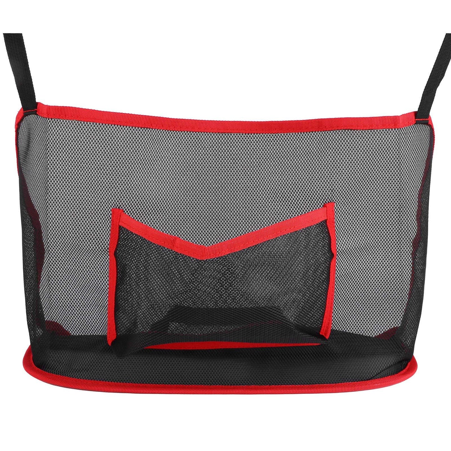 Car Net Pocket Handbag Holder, Driver Storage Netting Pouch for Purses and Bags, Safe Driving ( Red)
