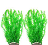 Pack of 2 Tall Plastic Aquarium Plants Large Fake Fish Tank Artificial Pond Aquarium Decor (Green Little Grass  30cm   )