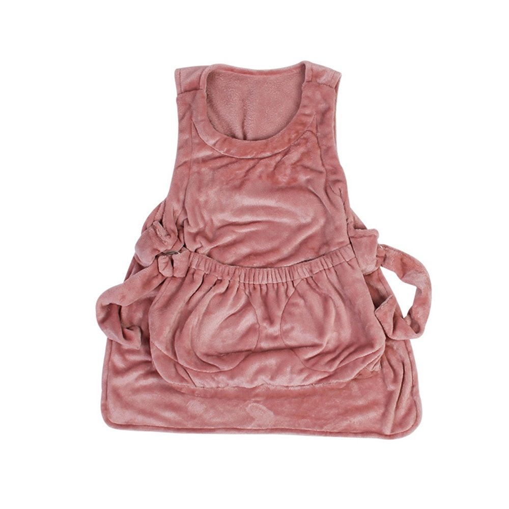 Adjustable Cat Carrier Apron with Double Layer Pocket Cat Sleeping Bag Pet Carrier Sling Kitten Carrier Bag Cat Carrier Pouch for Small Medium Sized Animals （lotus root color）