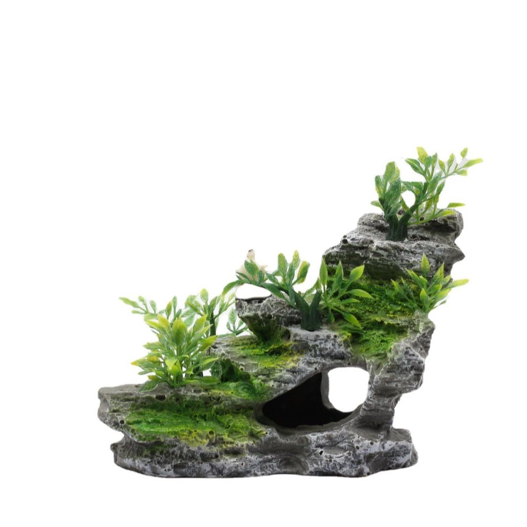 Artificial mountain view stone cave aquarium decoration fish tank decoration, hermit crab hiding place