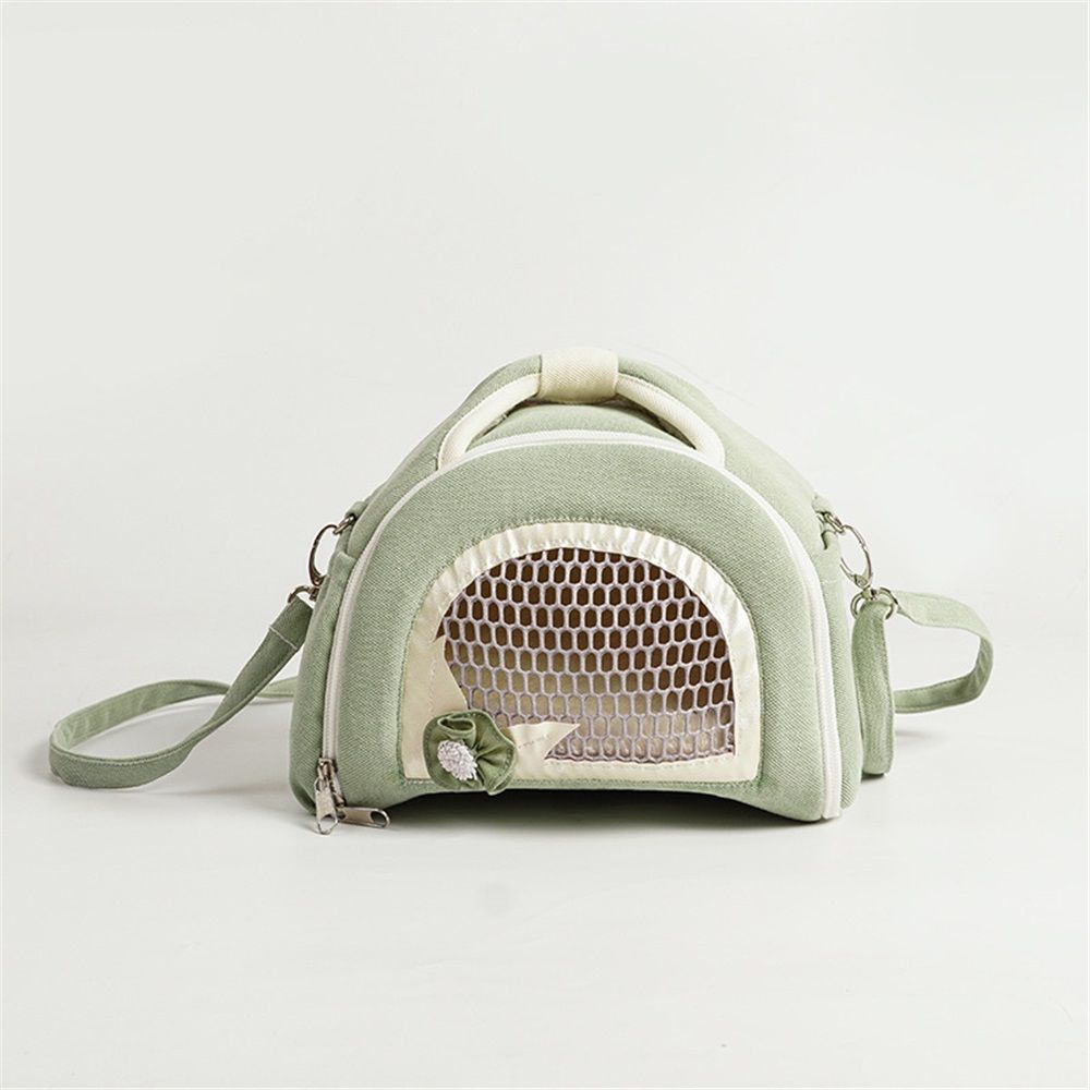Hamster Carrier Guinea Pig Carrier Bag Small Animal Sugar Glider Pouch Gerbil Hedgehog Portable Travel Carrier Outdoor Hangbag Flying Squirrel Rat Carrier （matcha green）