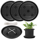 Plastic Plant Saucer Stand,4-Pack 14 inch, Elevated Plant Saucer Self-Watering Fabric Pot Base, Use Nonwoven Grow Bags, Plant Saucers Flower Pot Tray for Indoor-Outdoo and Grow Tents Greenhouses