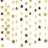 Glitter Star  Banner Christmas Decor 130 Feet Star Hanging Bunting Banner Twinkle Backdrop for Homecoming Classroom Wedding Birthday Halloween Party Supplies(Gold)