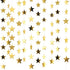 Glitter Star  Banner Christmas Decor 130 Feet Star Hanging Bunting Banner Twinkle Backdrop for Homecoming Classroom Wedding Birthday Halloween Party Supplies(Gold)