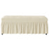 Dining Bench Cover with Skirt 32-47 inch Length Beige Stretch Seersucker Bench Seat Slipcover for Bedroom, Dining Room Washable (Seersucker-Beige)