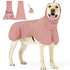 Reflective Dog Raincoat, Windproof & Waterproof Dog Rain Jacket, Adjustable Hooded Pet Poncho with Leash Hole for Small, Medium, Large Dogs(Pink,M)