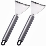 Sharp Stainless Steel Fish Scaler,Multifunction Fish Scale Planer Knife,Fish Scaler Remover Fishs Cleaning Tool Descaler Scales Scraping Tool for Home Market Restaurant (2PCS)