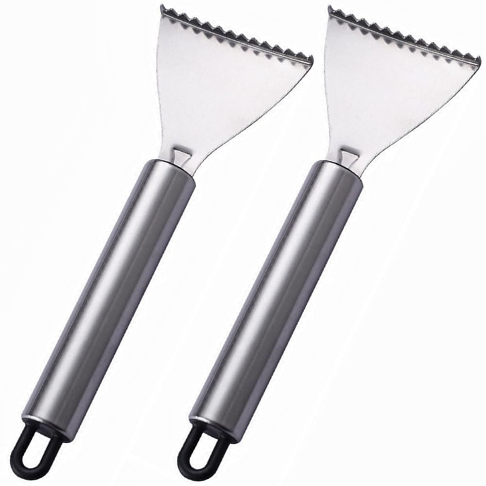 Sharp Stainless Steel Fish Scaler,Multifunction Fish Scale Planer Knife,Fish Scaler Remover Fishs Cleaning Tool Descaler Scales Scraping Tool for Home Market Restaurant (2PCS)