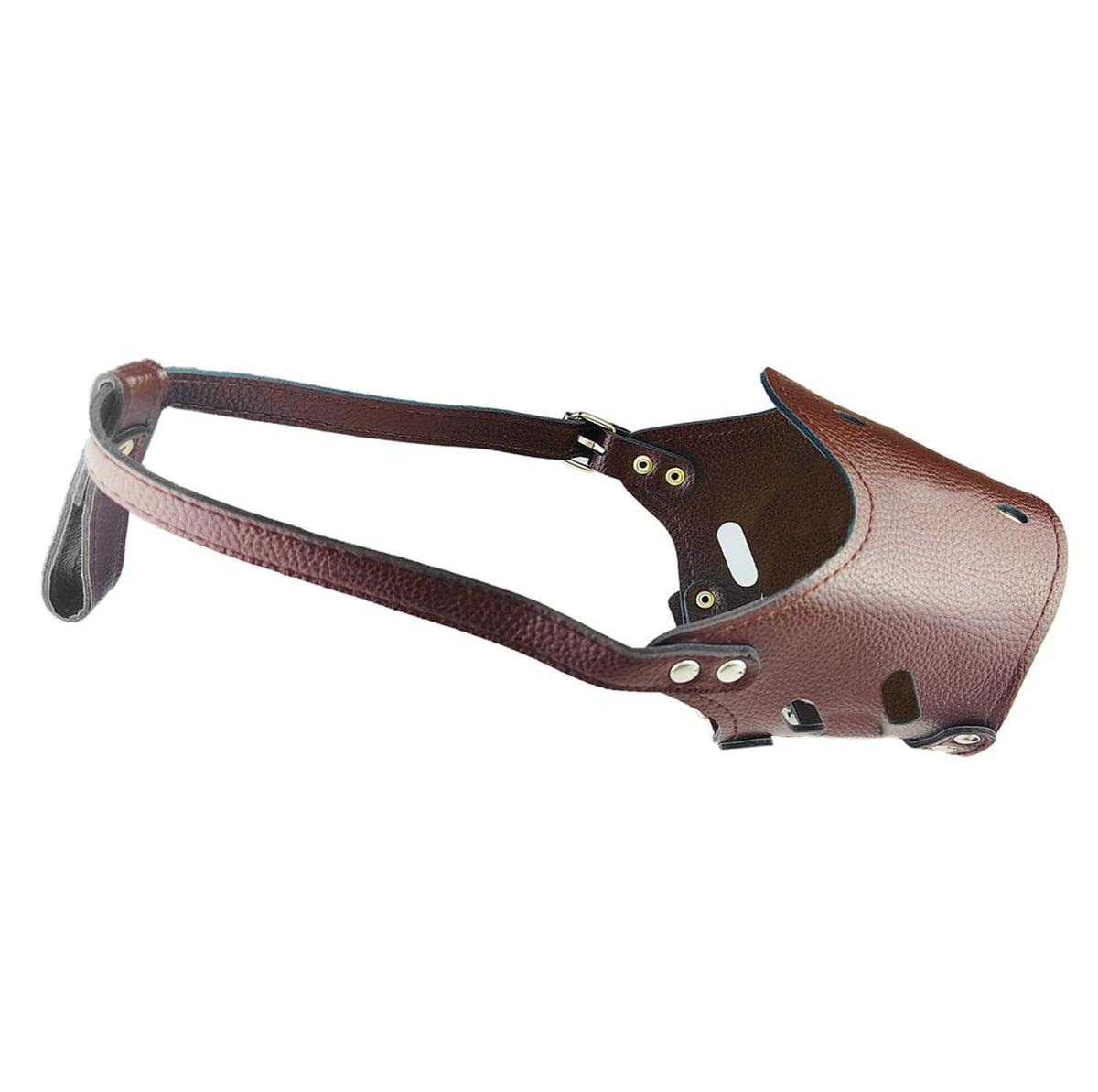 New Leather Pet Muzzle for Dogs Soft Breathable Dog Muzzles Prevent for Biting Barking Chewing (brown) L