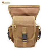 Oxford Drop Leg Bag for Men Women Thigh Water Resistant Fashion Motorcycle Leg Holster Hiking Waist Bag Pouch Tactical Fanny Pack Hip Drop Leg Pouch for Men Women Outdoor （khaki）