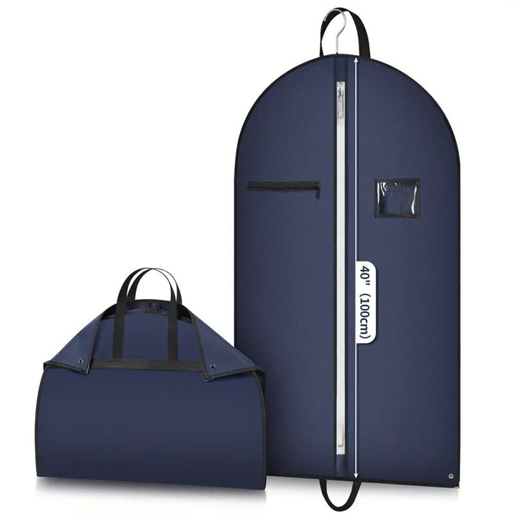 2 pack 40-inch Suit Bag Garment Bag for Travel and Storage, Garment Bags for Hanging Clothes with Zipper and Visible Transparent Window, Black