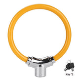 Bicycle Cable Lock, Steel Cable with Keys, Security Lock,Theft Bike Cable Lock, Portable, Versatile, Security (orange)
