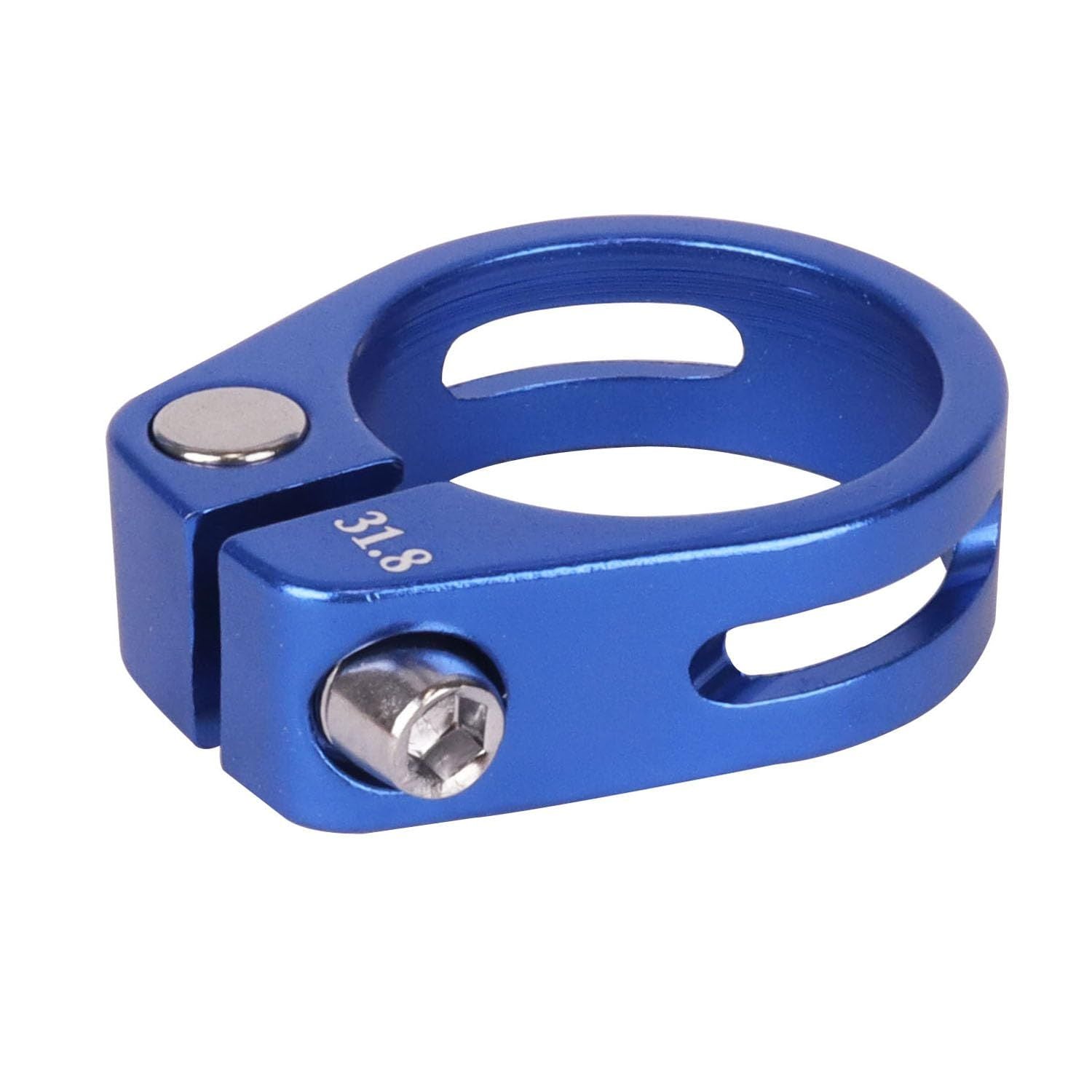 Bike Bicycle Aluminum Alloy Seatpost Clamp, 34.9mm, for MTB, Road, Casual Bikes,for Mountain Bike Road Bike Gear Track Bike Folding Bike (Blue, 34.9mm)