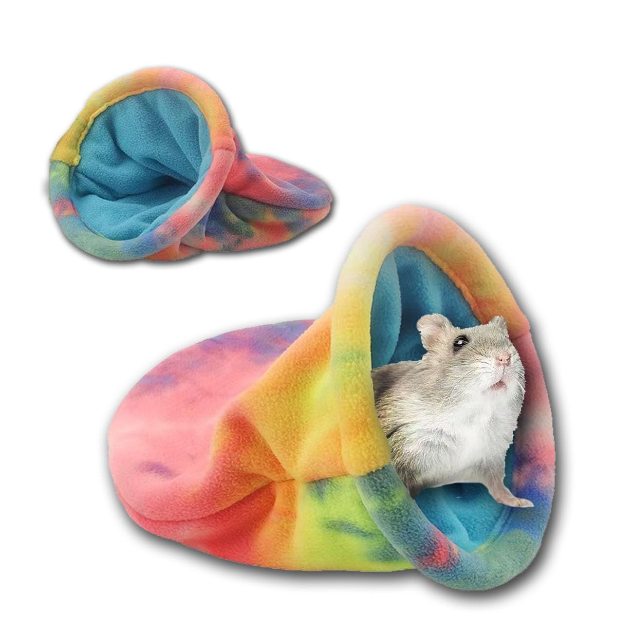 2 pack Guinea Pig Hideout, Soft Fleece Rabbit Snuggle Sack, Small Animal House Ferret Cozy Cave Hamster Sleeping Bag for Small Pet/Ferret/Chinchilla/Bunny