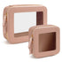 2pcs Travel Clear Makeup Bag Set, Cosmetic Bag Case with Zipper Portable Makeup Pouch Toiletry Bag Women Traveling Cosmetic Organizer Storage Bag Car Organizer Car Essentials for Women