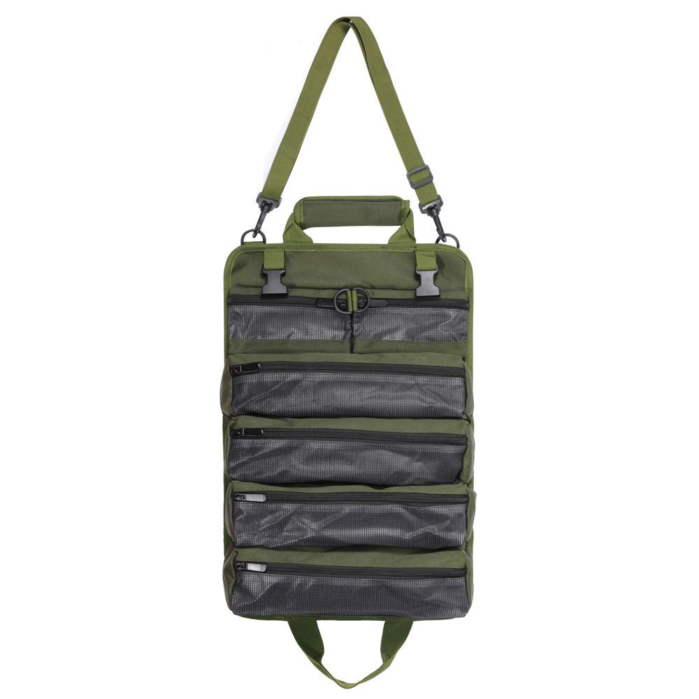 Tool Bag Roll Up, Heavy Duty Portable Soft Tool Storage Organization, Foldable Empty Rollup Organizer Rollable Carrying Toolbag, Dad Men Mechanic Welding Birthday Gift, Green