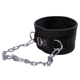Pull-up Belt Weighted Dip Belt with Chain Double D-ring Weightlifting Back Support Strap Home Gym Equipment Waist Belt