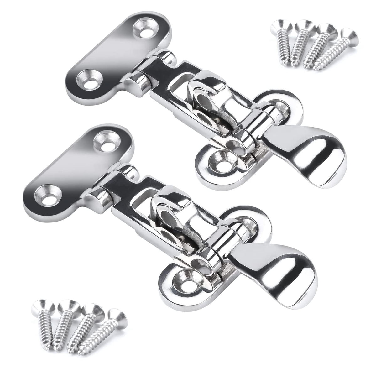 Marine 316 Stainless Steel Anti-Rattle Lockable Hatch,Hold Down Clamp Latch,Marine Hatch Locker (2 PCS)